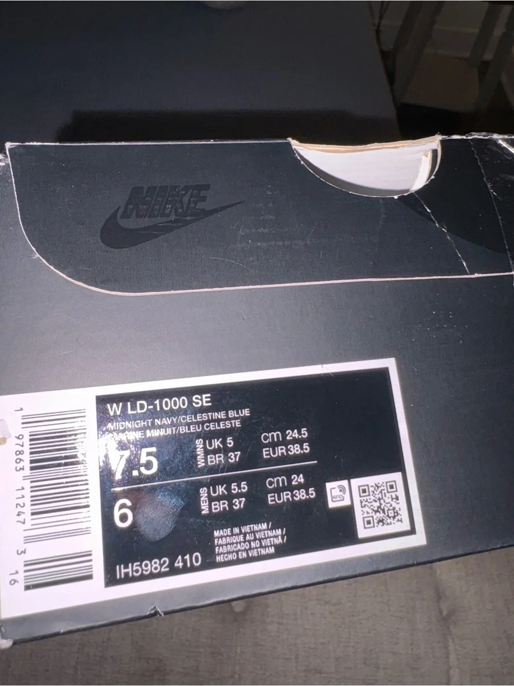Nike W LD-1000 SE Shoe Box - Midnight Navy / Celestine Blue
